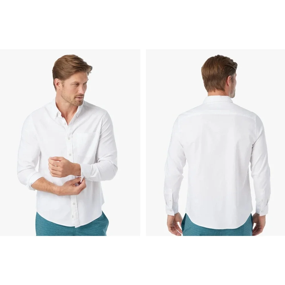 Fair Harbor Oxford Shirt in White Men Medium Classic Fit Stretch NWT $128